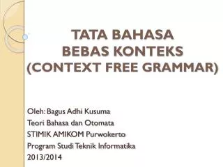 tata bahasa bebas konteks context free grammar
