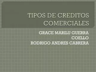 tipos de creditos comerciales