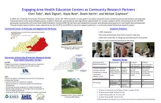Engaging Area Health Education Centers as Community Research Partners