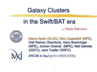 Galaxy Clusters in the Swift/BAT era