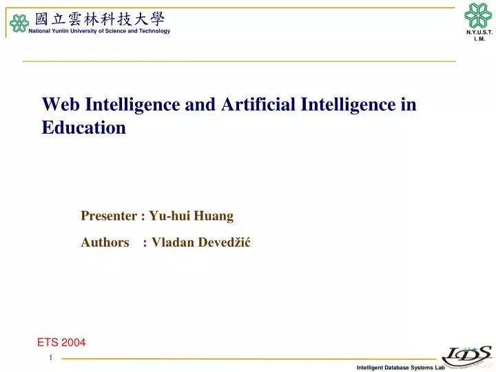web intelligence and artificial intelligence in education