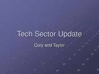 Tech Sector Update