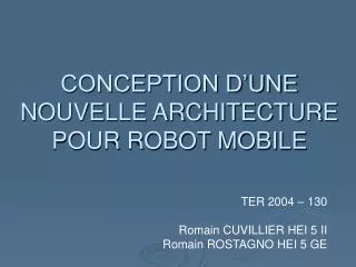 conception d une nouvelle architecture pour robot mobile