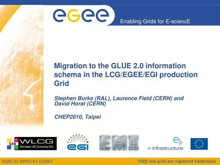 migration to the glue 2 0 information schema in the lcg egee egi production grid