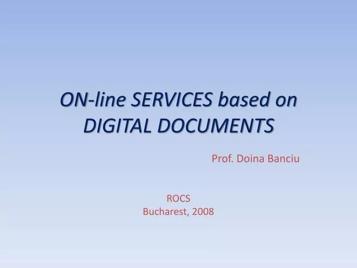 on line services based on digital documents