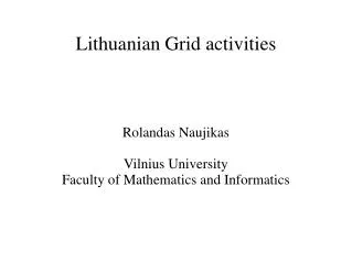Lithuanian Grid activities