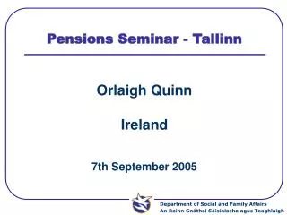 Pensions Seminar - Tallinn