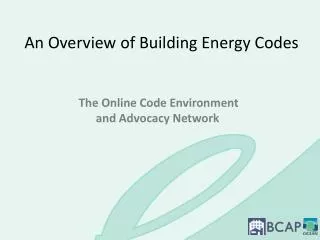 An Overview of Building Energy Codes