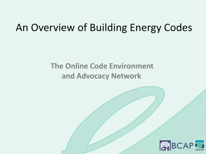 an overview of building energy codes