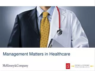 Management Matters in Healthcare