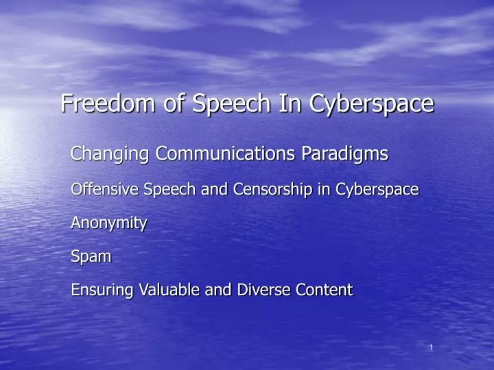 freedom of speech in cyberspace