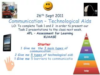 Starter 1 Give me the 3 main types of communication......