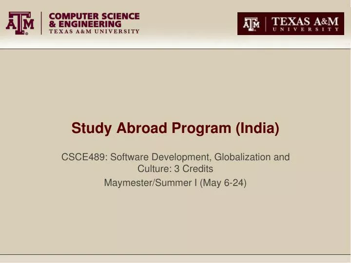 study abroad program india