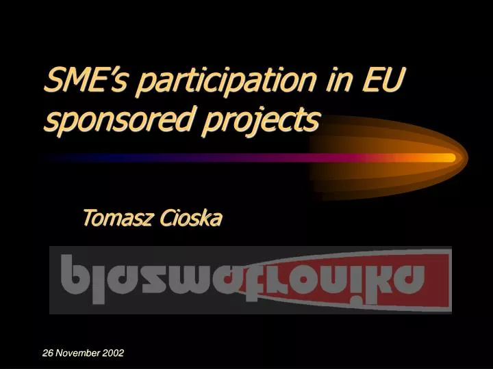 sme s participation in eu sponsored projects