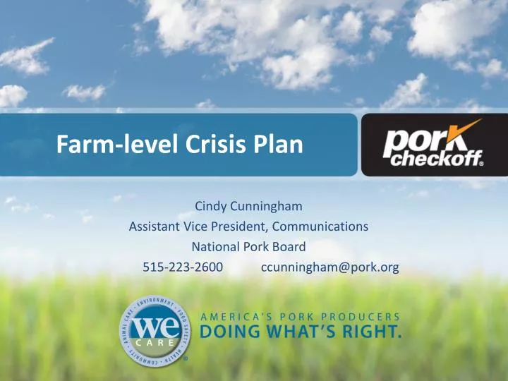 farm level crisis plan