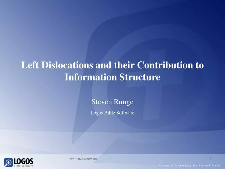 left dislocations and their contribution to information structure
