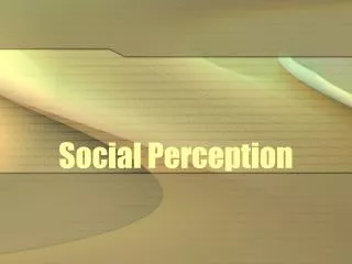 Social Perception