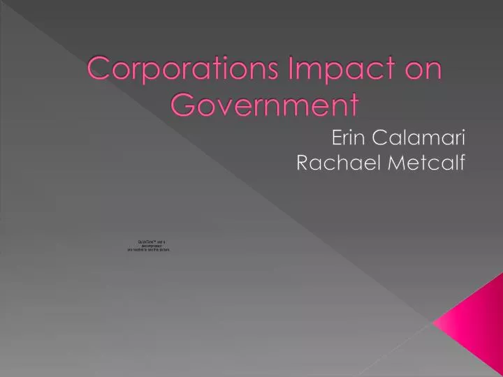 corporations impact on government