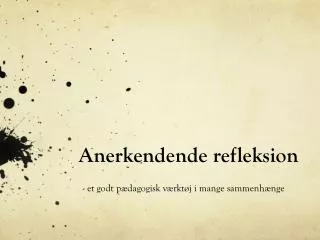 anerkendende refleksion