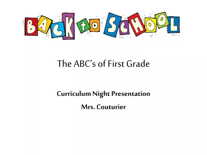 the abc s of first grade
