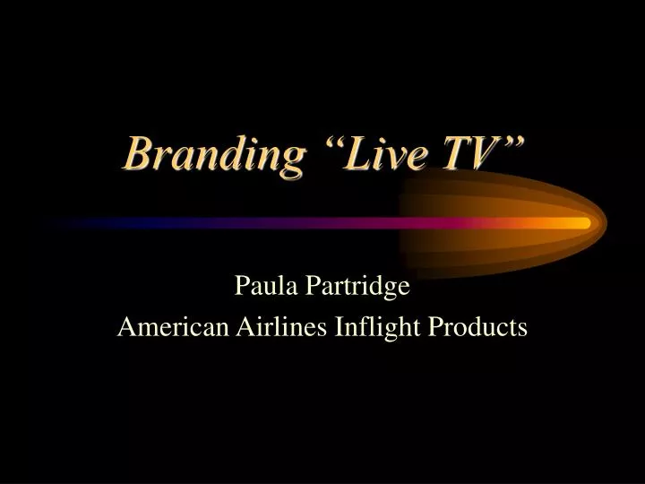 branding live tv