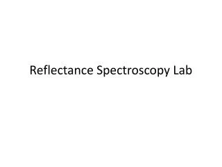 Reflectance Spectroscopy Lab