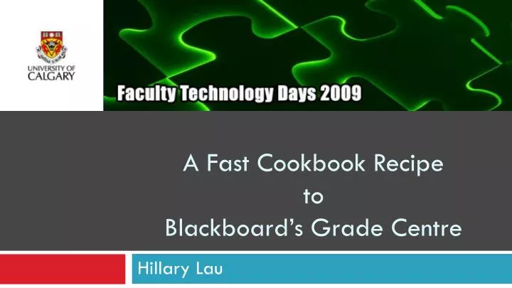 a fast cookbook recipe to blackboard s grade centre