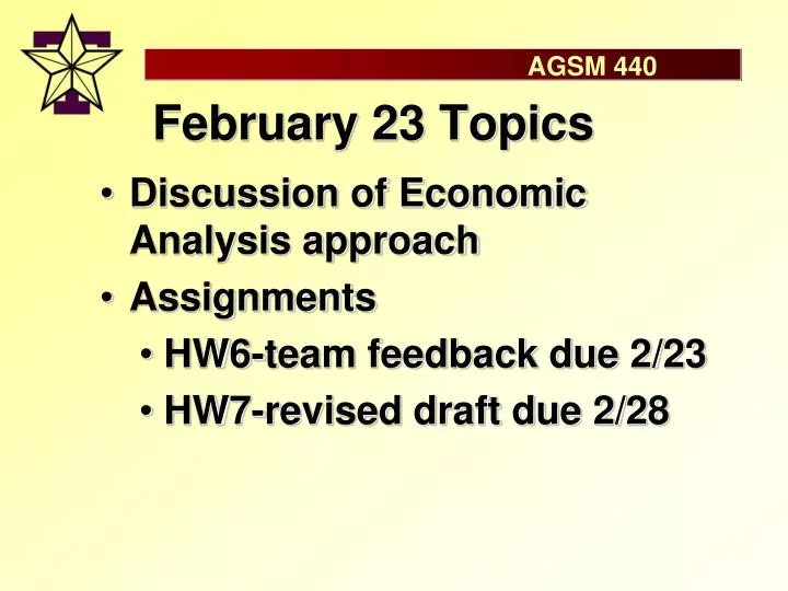 february 23 topics