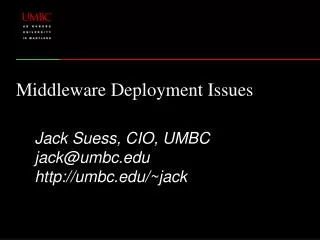 Middleware Deployment Issues