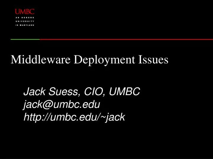middleware deployment issues