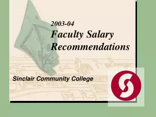 2003-04 Faculty Salary Recommendations