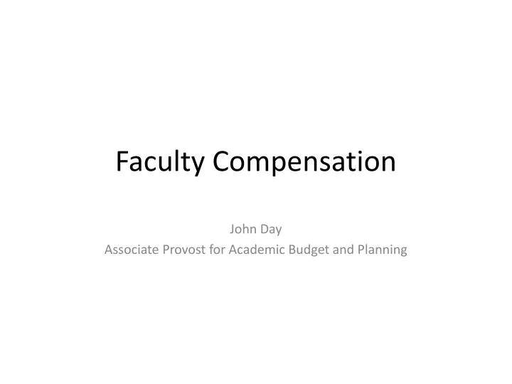 faculty compensation
