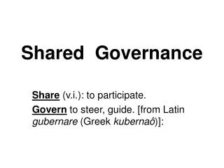 Shared Governance