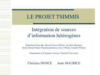 le projet tsimmis