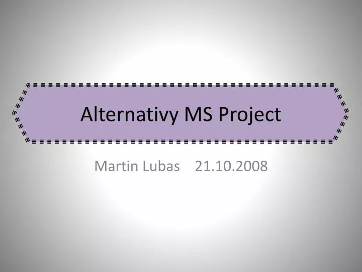alternativy ms project