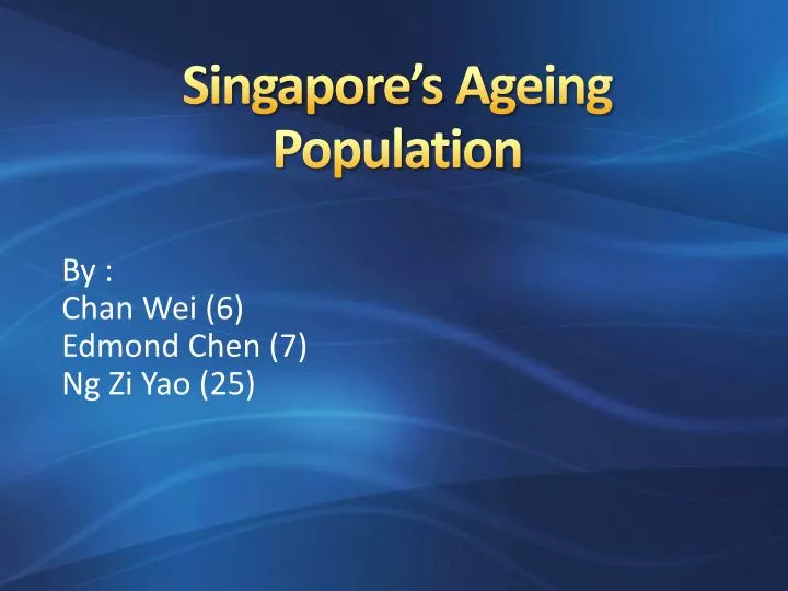 singapore s ageing population