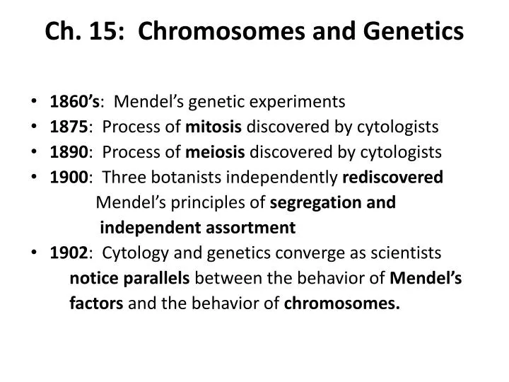 ch 15 chromosomes and genetics