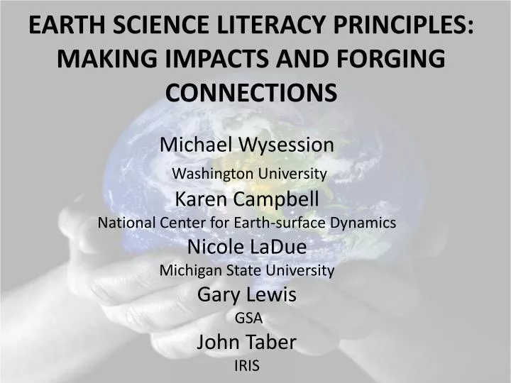 earth science literacy principles making impacts and forging connections