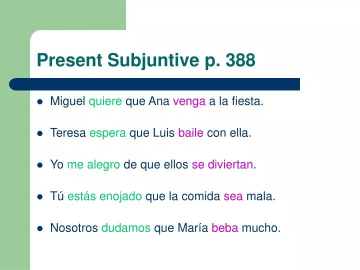 present subjuntive p 388