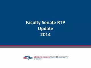 Faculty Senate RTP Update 2014