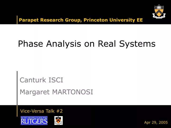 phase analysis on real systems