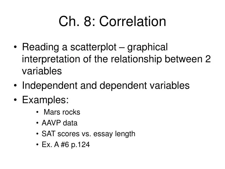 Ppt Ch 8 Correlation Powerpoint Presentation Free Download Id4289736