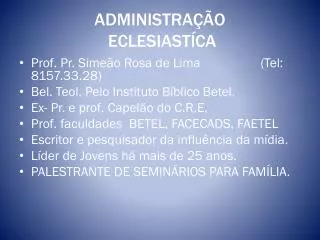 administra o eclesiast ca