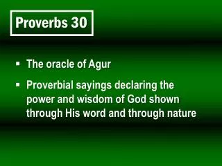 Proverbs 30