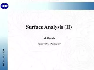 Surface Analysis (II)