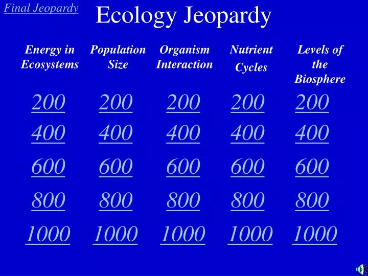 ecology jeopardy