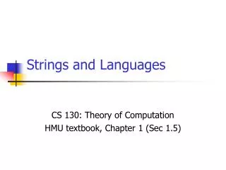 Strings and Languages