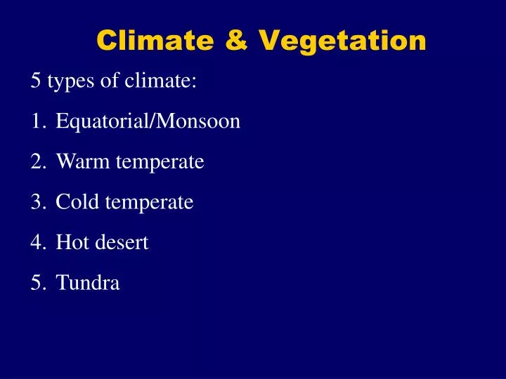 climate vegetation