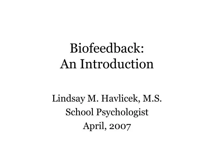 biofeedback an introduction