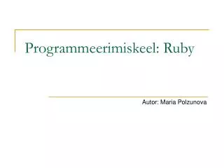 programmeerimiskeel ruby